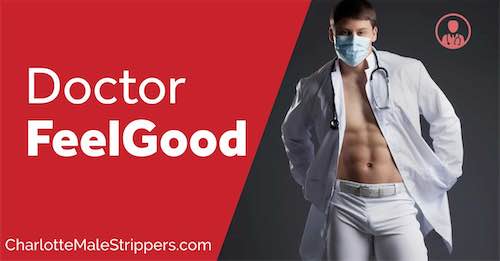 A sexy doctor costume, a favorite in the male stripper wear collection